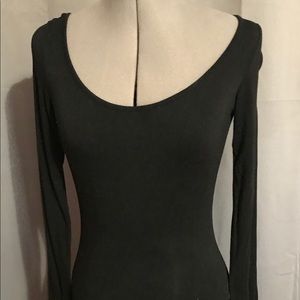 Body Central Black backless long sleeve dress